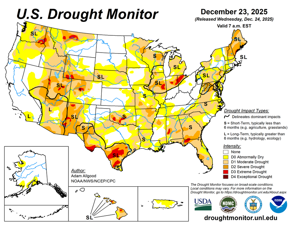 us drought monitor map